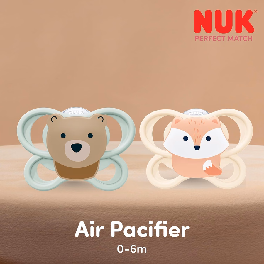 NUK Perfect Match Air Pacifiers, -6 Months, 4 Pack : Baby