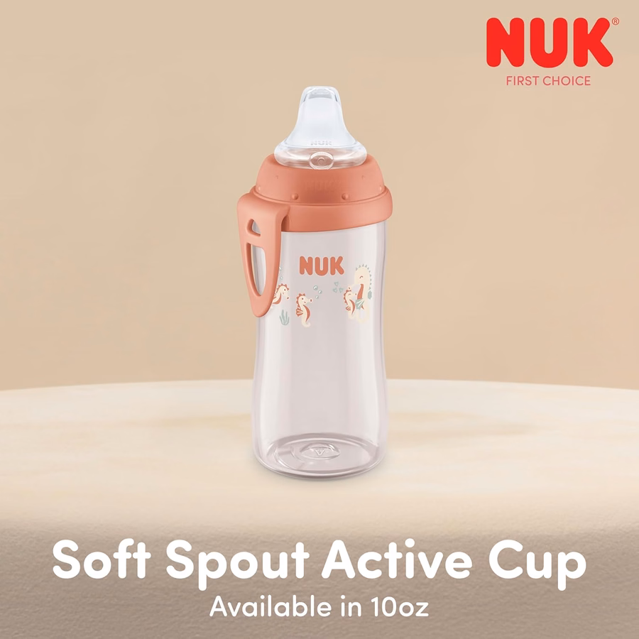 NUK Active Sippy Cup, 10 oz, 2 Pack, 12+ Months, Timeless Collection, Amazon Exclusive : Baby