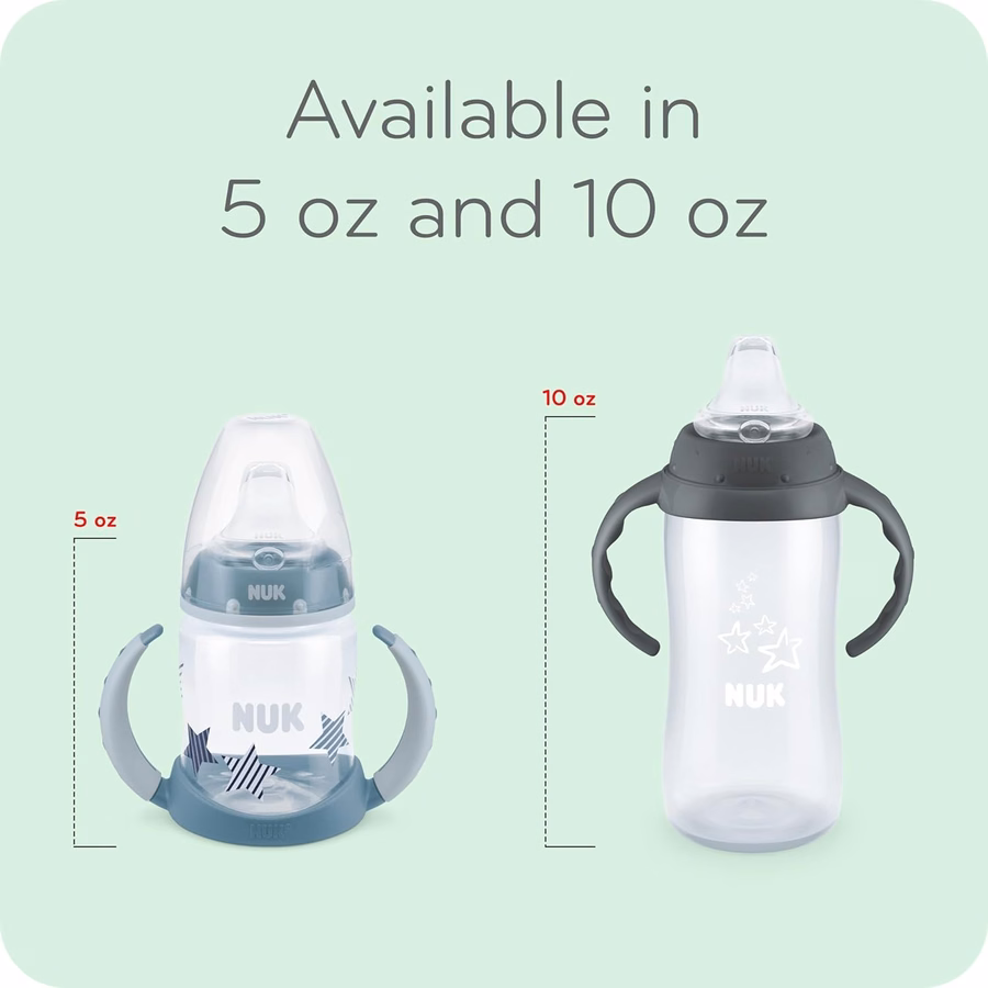 NUK Fun Grips Hard Spout Sippy Cup 10 oz. | Easy to Hold BPA Free Spill Proof Toddler Cup 4pk : Baby