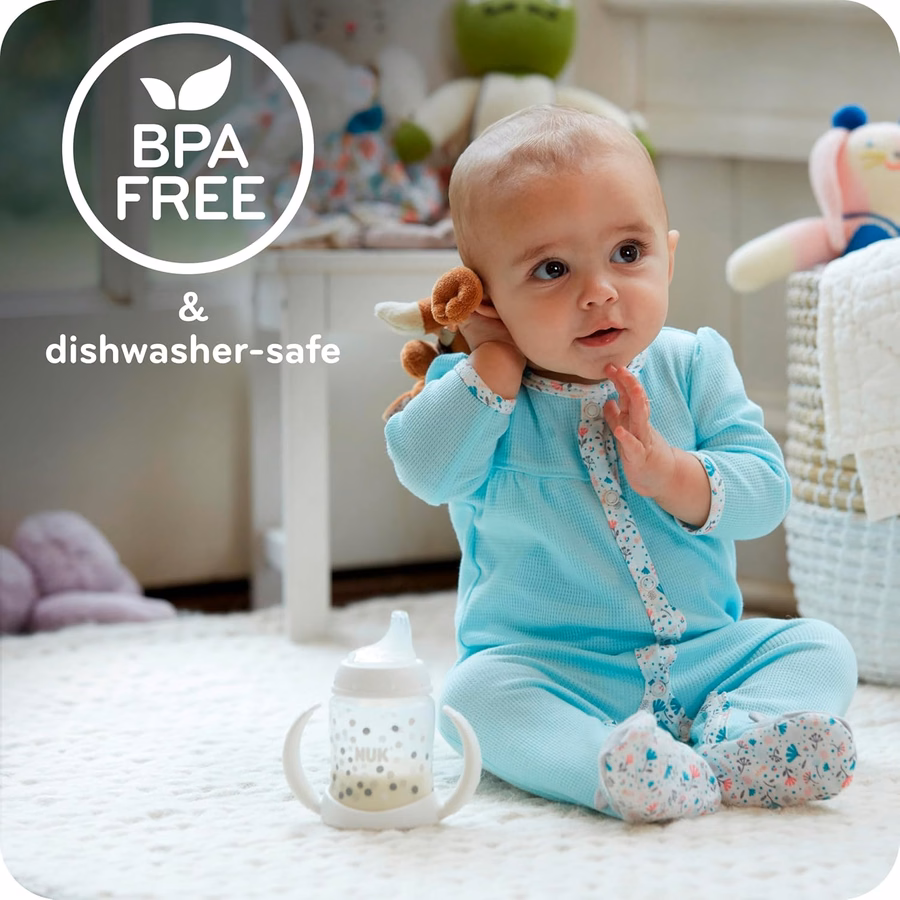 NUK Small Learner Tritan Cup, 5 oz, 6+ Months – BPA Free, Spill Proof Sippy Cup : Baby