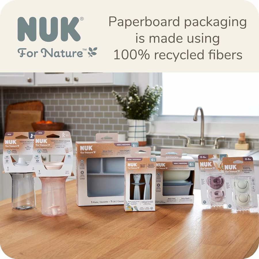 NUK for Nature Suction Bowl and Lid, Leak-Proof Lid, Microwave, Freezer, & Top Rack Dishwasher Safe, BPA-Free : Baby
