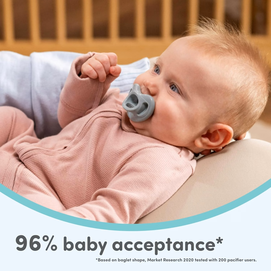 NUK 100% Silicone Comfy Orthodontic Pacifiers, 0-6 Months, Neutral Fashion, Timeless Collection, 5 Count : Baby