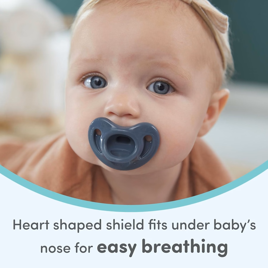 NUK 100% Silicone Comfy Orthodontic Pacifiers, 0-6 Months, Neutral Fashion, Timeless Collection, 5 Count : Baby