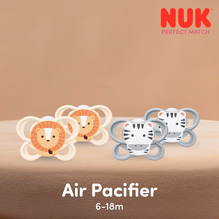NUK Perfect Match Air Pacifiers, 6-18 Months, 4 Pack : Baby