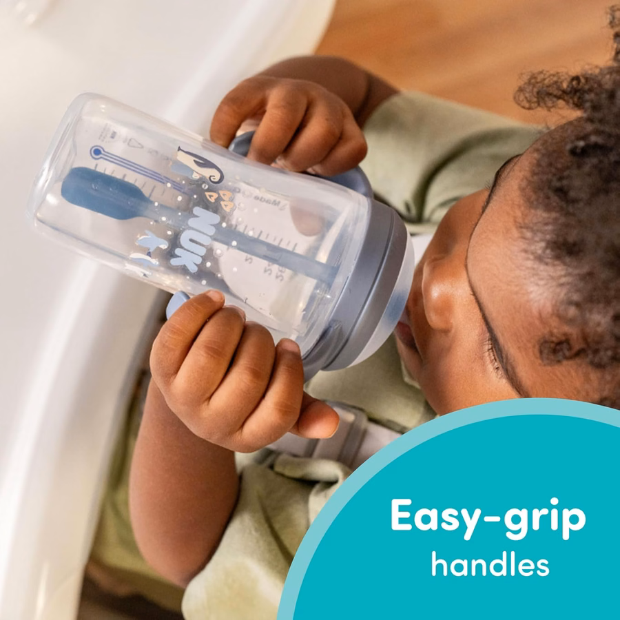 NUK Perfect Match Learner Straw Cup, 5 oz, 2 pack – Soft Straw, Easy-Grip Handles, BPA Free, Spill Proof Transition Sippy Cup : Office Products