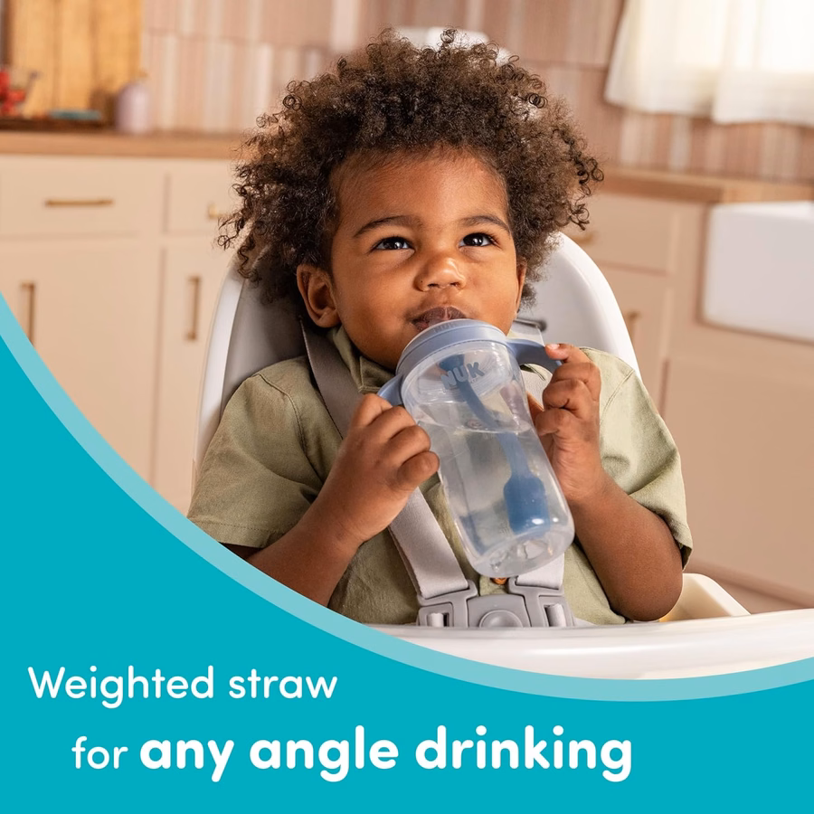 NUK Perfect Match Learner Straw Cup, 5 oz, 2 pack – Soft Straw, Easy-Grip Handles, BPA Free, Spill Proof Transition Sippy Cup : Office Products