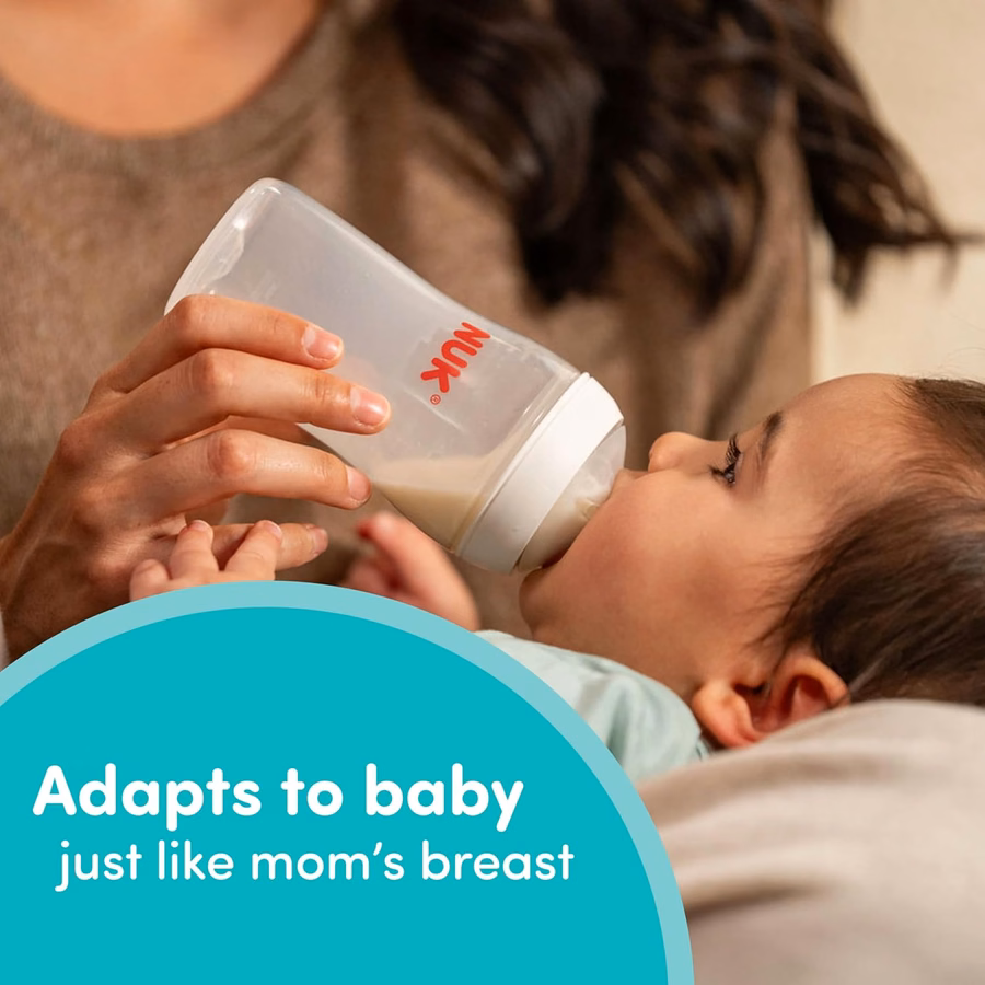 NUK Perfect Match Glass Natural + Anti-Colic Bottle, 4 oz. Glass Baby Bottles with SafeTemp Temperature Indicator, Newborn Essentials, 3-Pack : Baby